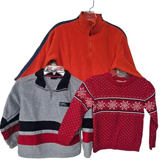 Lot Of 6 Boy's Size 6-7 Tops Quarter Zip Sweater Vest and Polo Sweaters Y2K - Picture 2 of 9